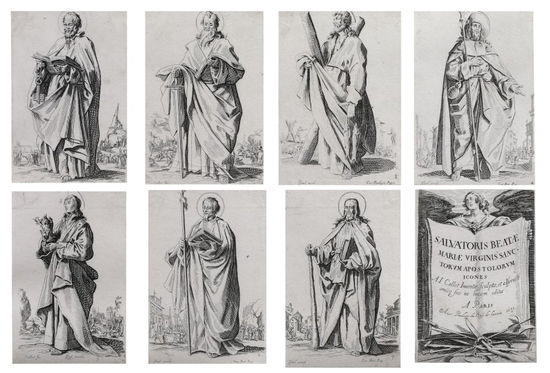 JACQUES CALLOT, Icoanele apostolilor (lot de 8 gravuri)